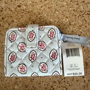 Vera Bradley Pink and Gray Leaf Pattern Wallet
